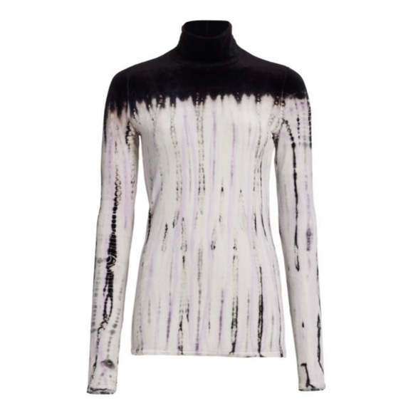 Proenza Schouler Tie-Dye Velvet Turtleneck Top, XS - Picture 1 of 11